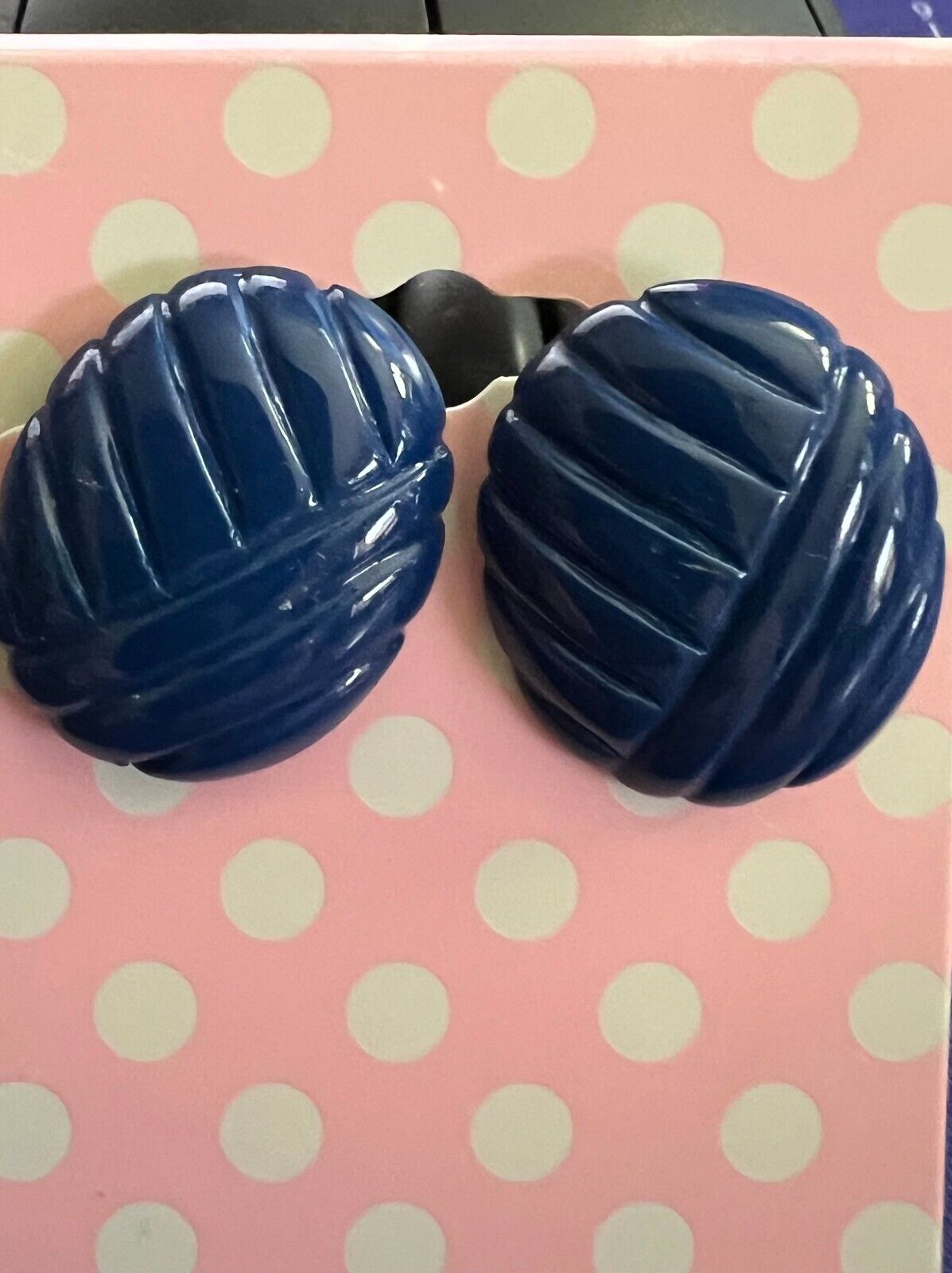 Vintage Plastic Button Earrings - Right of out of the 50's