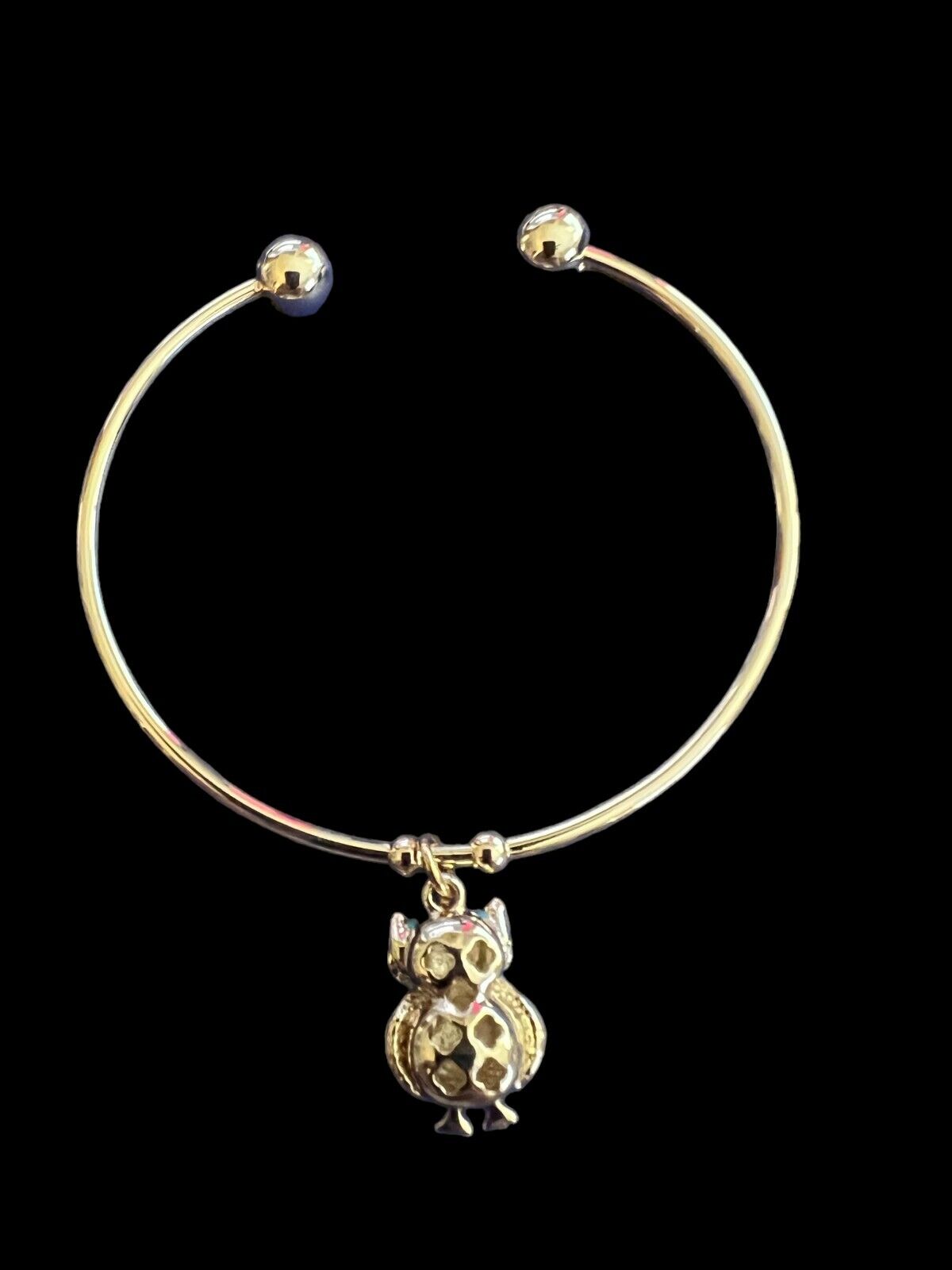 Goldtone Bracelet with Owl Charm