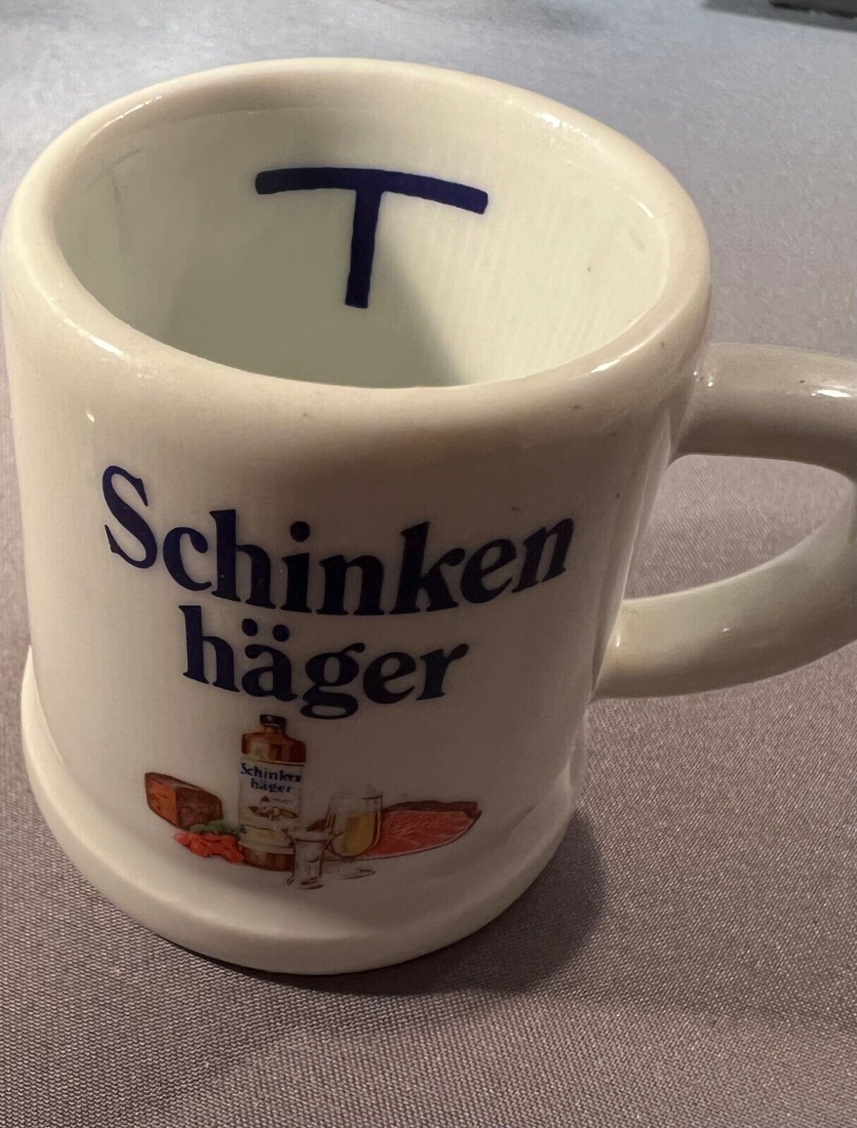 SCHINKEN HAGER Germany Vintage Miniature Beer Stein Mug Shot Glass Cup Holiday