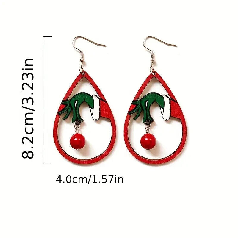 Christmas Grinch Ornament Earrings