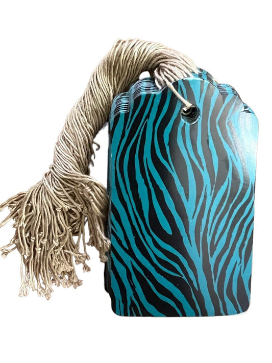 Price Tags Boutique Style Scalloped Turquoise and Black Tiger Design Price Tags