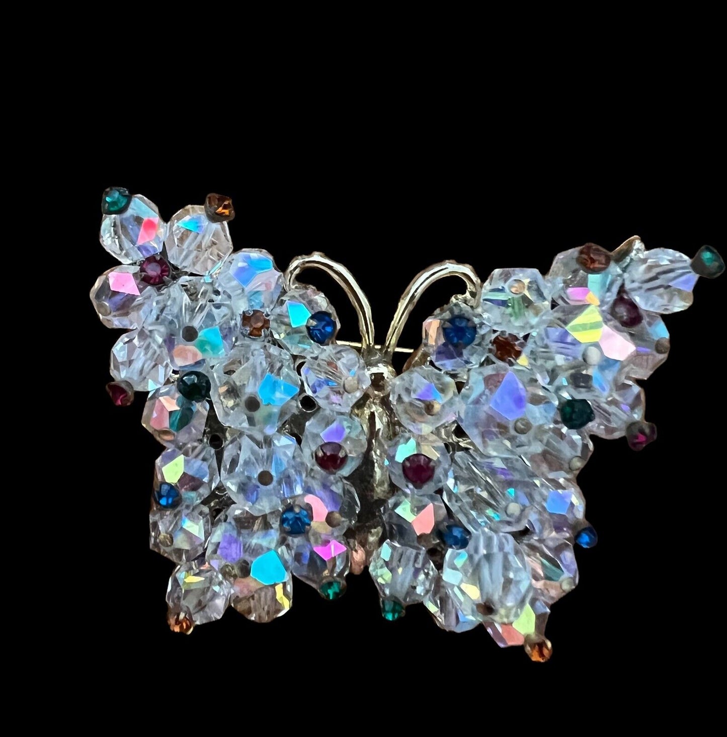 Vintage Austrian Crystal Butterfly Pin