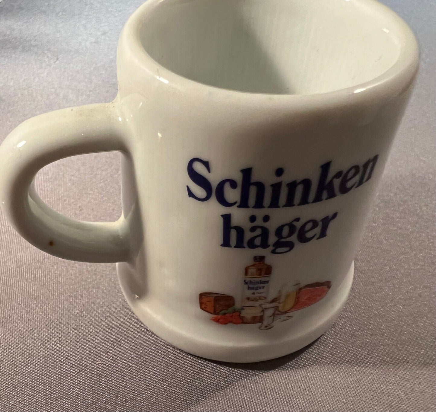 SCHINKEN HAGER Germany Vintage Miniature Beer Stein Mug Shot Glass Cup Holiday