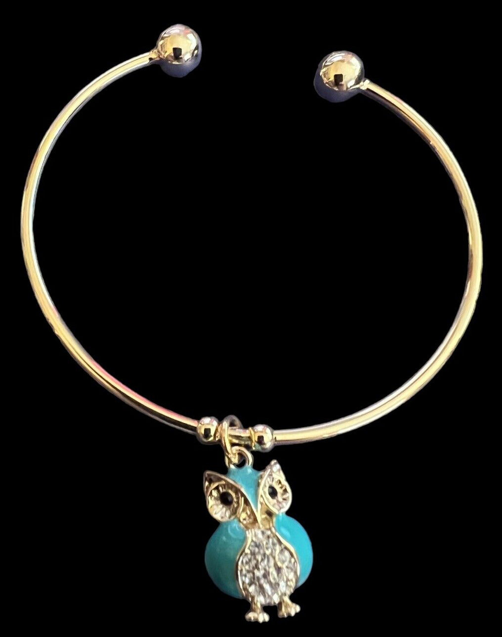 Goldtone Bracelet with Owl Charm