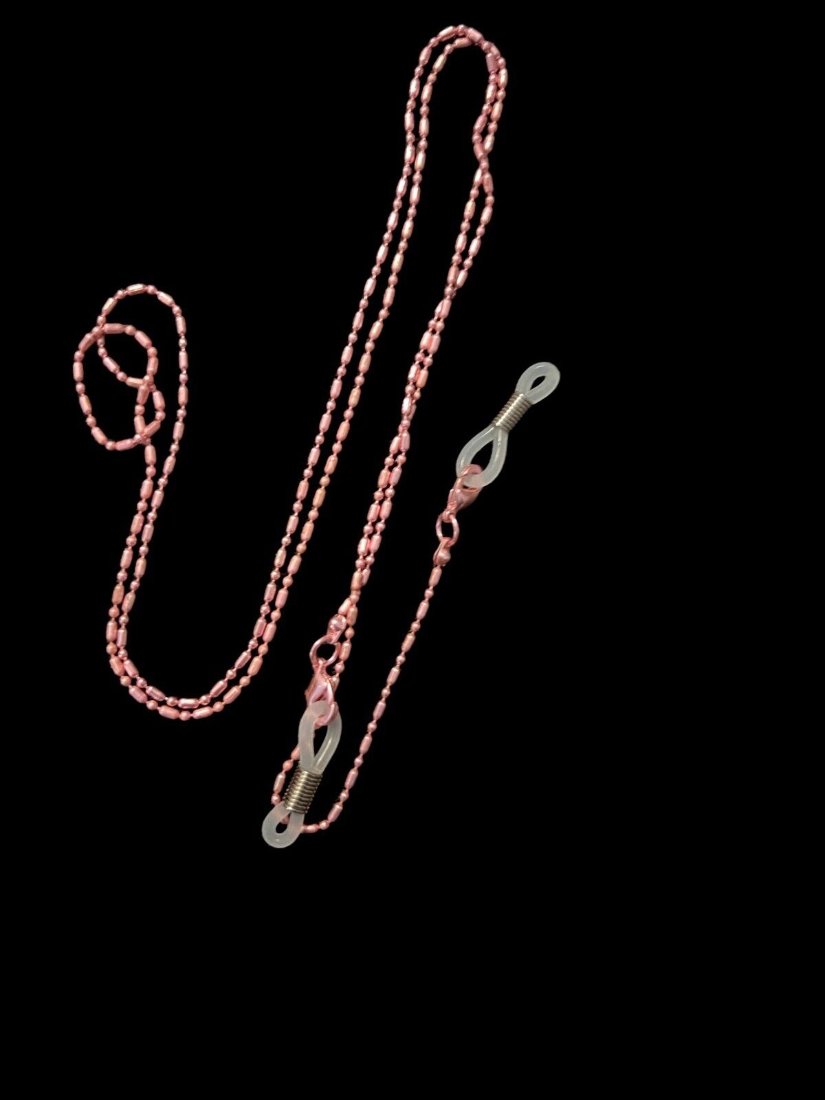 Lightweight Eyeglass Chain Holder Pink Aluminum Fashion Jewelry Chain Beads Gift